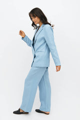 Havana Oversized Linen Blazer in Sommerhus Blue