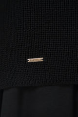 Ottawa - Hand Knitted Wool High Neck Sweater - Licorice Black