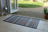 Natural and Grey Stripe Runner - Sustainable Recycled Washable Eco Doormats (64x124cm)
