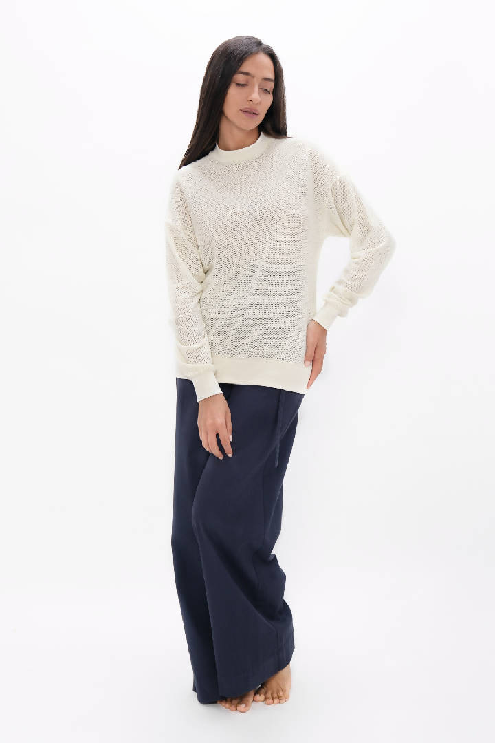Philly - PYRATEX® Seaweed Fibre Cosy Sweater - Powder White