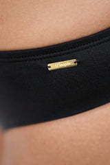 Turin - PYRATEX® Seaweed Fibre Tanga Panties - Black Sand