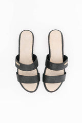 Capri Sandals in Charcoal Black