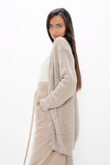 Salzburg - Hand Knitted Wool Cocoon Cardigan - Sand Marl