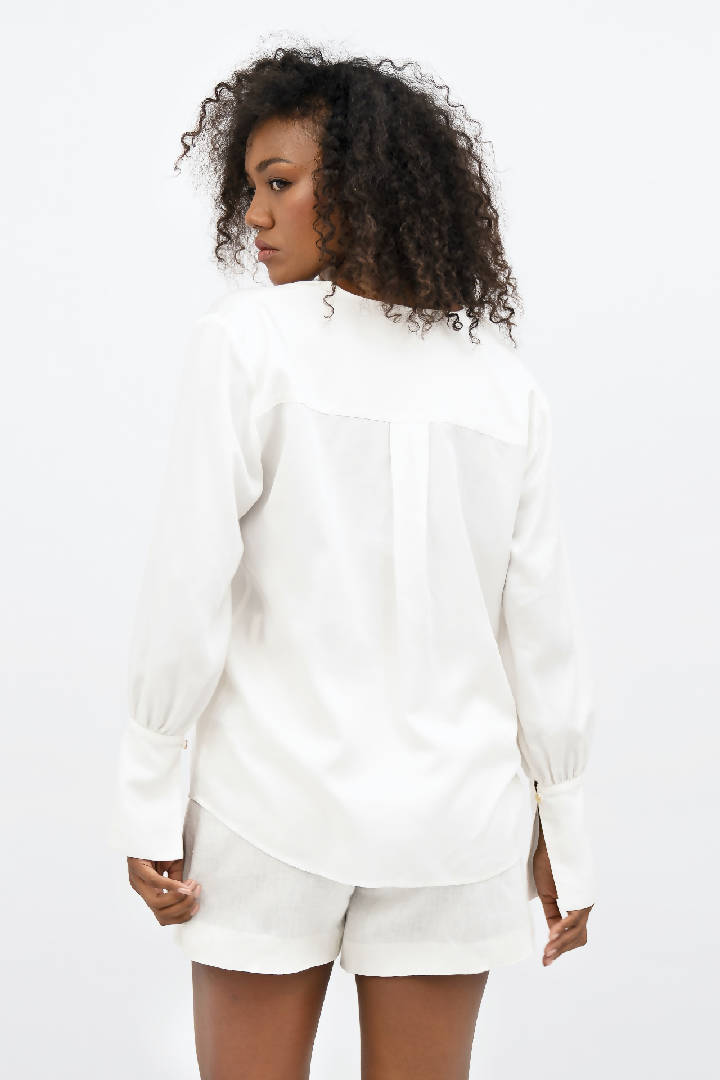 Cap Ferret TENCEL™ Long Sleeves Shirt in Porcelain White