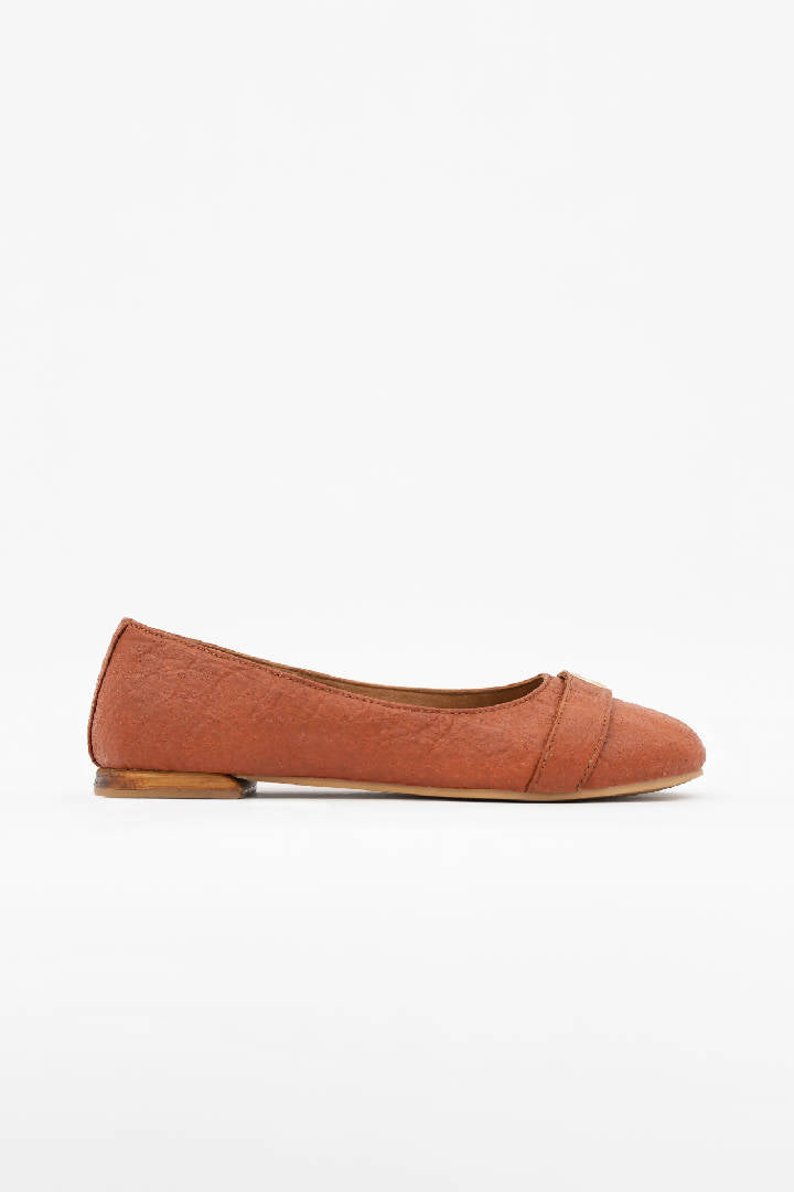 Cape Town Ballerina Flats in Canela Brown