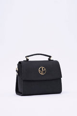 London Piñatex® Saddle Bag in Truffle Black