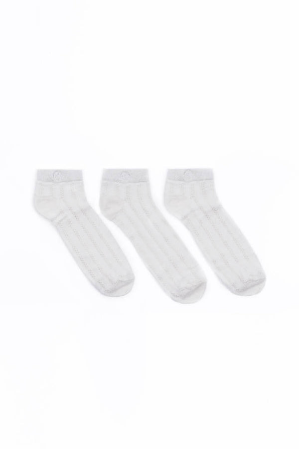 Modal Cable-Knit Ankle Socks in All White