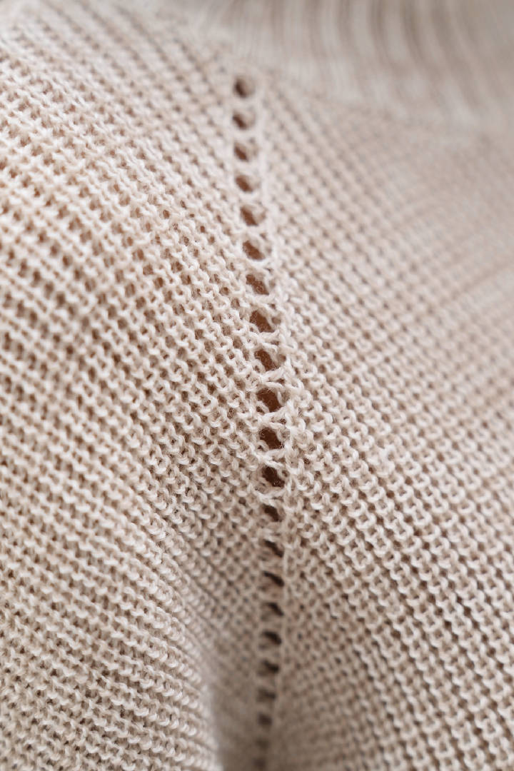 Ottawa - Hand Knitted Wool High Neck Sweater - Sand Marl