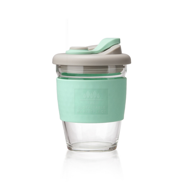 Reusable Glass Coffee Cup - Mint Green