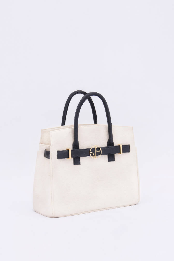 Sydney Piñatex® Handbag in Latte White