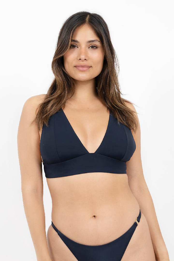 Uluwatu Timeless Bikini Top in Dark Blue Pebble