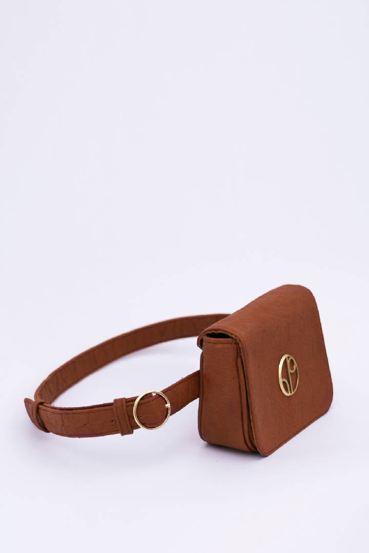 New York Piñatex® Belt Bag in Mocha Brown