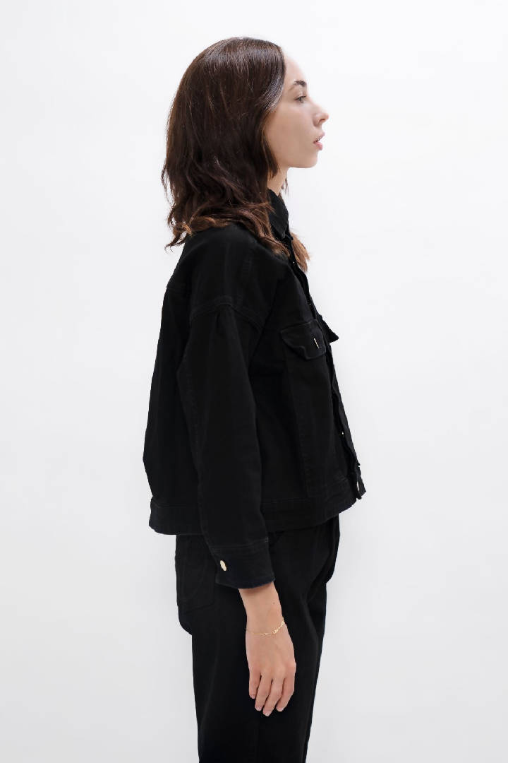 Arizona - Sustainable Denim Jacket - Celeste Black