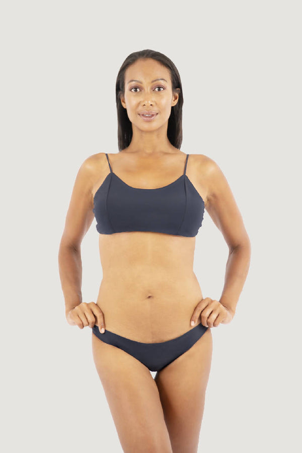 Canggu Low Waist Bikini in Dark Blue Pebble