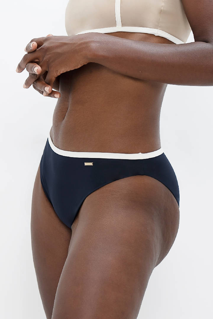 Brisbane Classic Bikini Bottom in Dark Blue Pebble