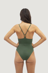 Byron Bay One-Piece Swimsuit in Seaweed Green