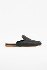 Cairo Mules in Charcoal Black