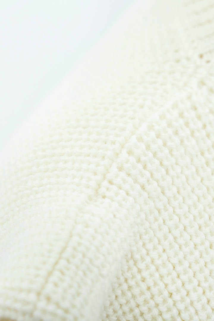Napoli High Neck Knitted Top in Porcelain White