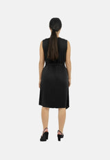 Funchal Asymmetric Wrap Dress Black