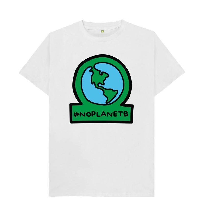 Men's Eco & Vegan Friendly 100% Organic Cotton Tshirt - #NoPlanetB