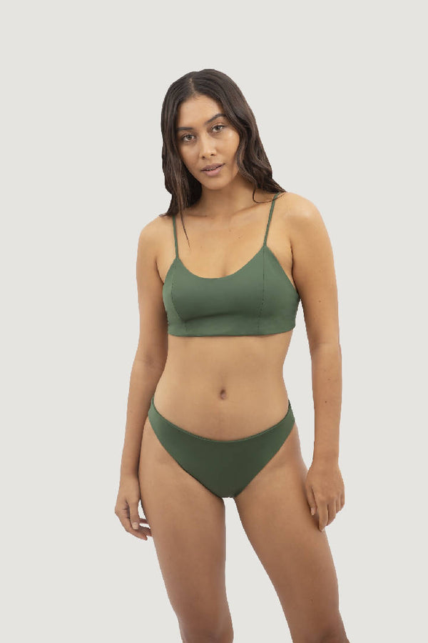 Canggu Low Waist Bikini in Seaweed Green