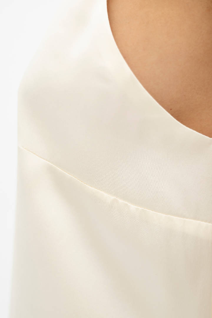 Calabar Silk Slip Dress in Pearl White