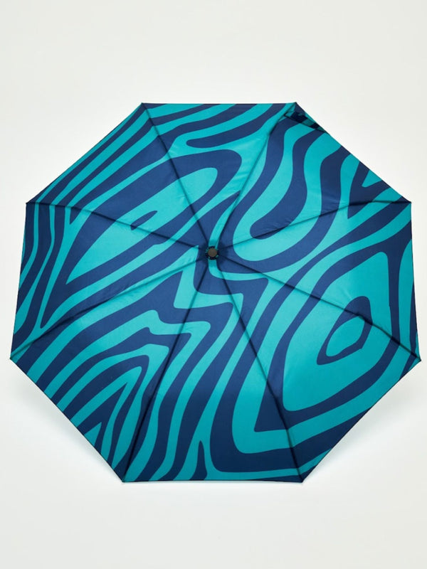 Swirl in Blue Compact Duck Umbrella
