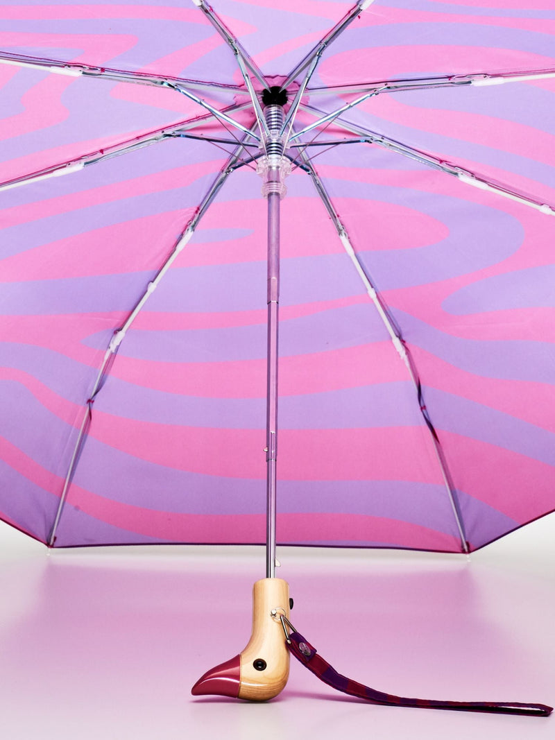 Swirl in Pink Compact Duck Umbrella