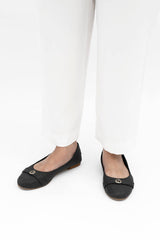 Cape Town Ballerina Flats in Charcoal Black