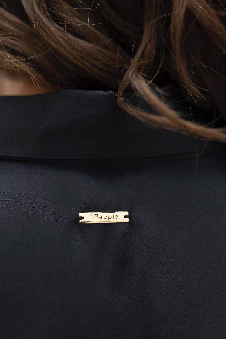 Kobe Shirt Silk Blouse in Black