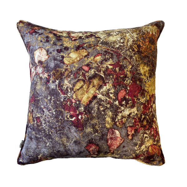 Luxury Irish Linen 50cm Faded Grandeur Red Vibrant Square Cushion