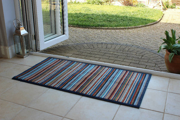 Bright Stripe Runner - Sustainable Recycled Washable Eco Doormat (64x124cm)