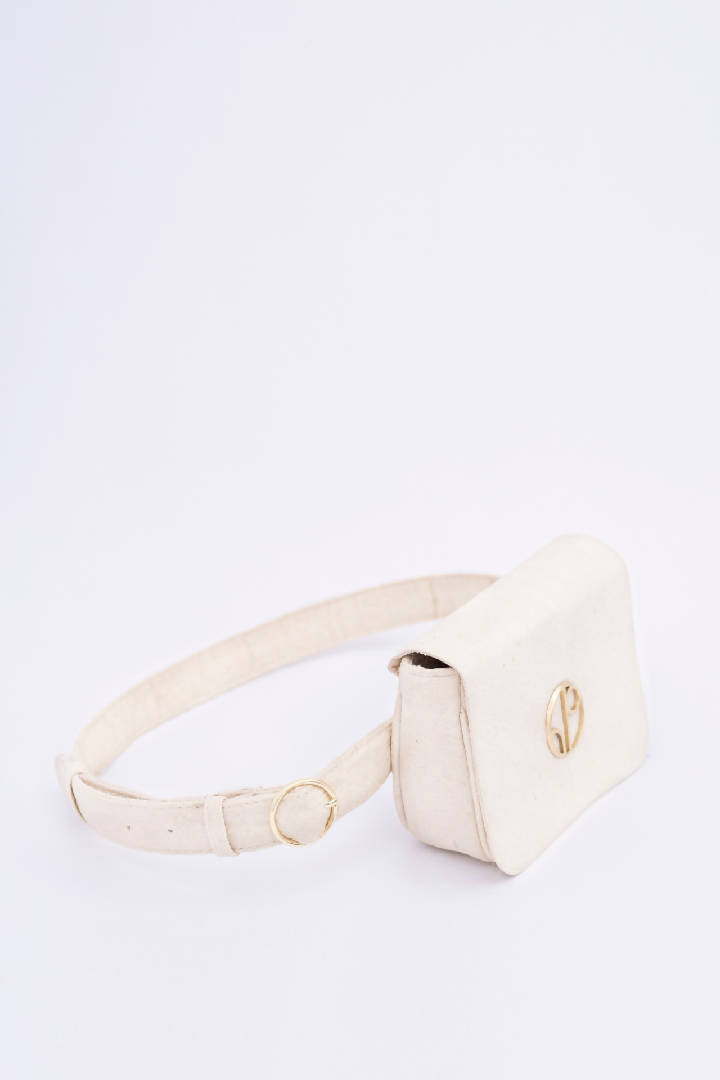 New York Piñatex® Belt Bag in Latte White