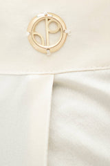 Manila Silk Tailored Shorts in Pearl White