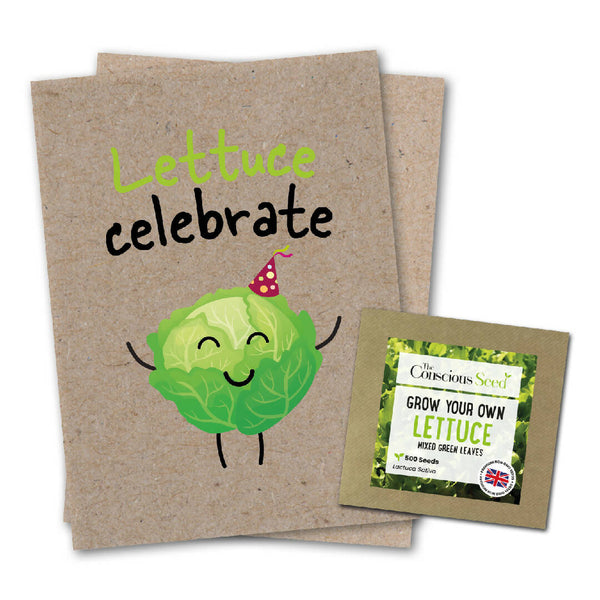 Lettuce Celebrate - Eco-Friendly Kraft Greeting Card with Seeds
