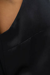 Calabar Silk Slip Dress in Black