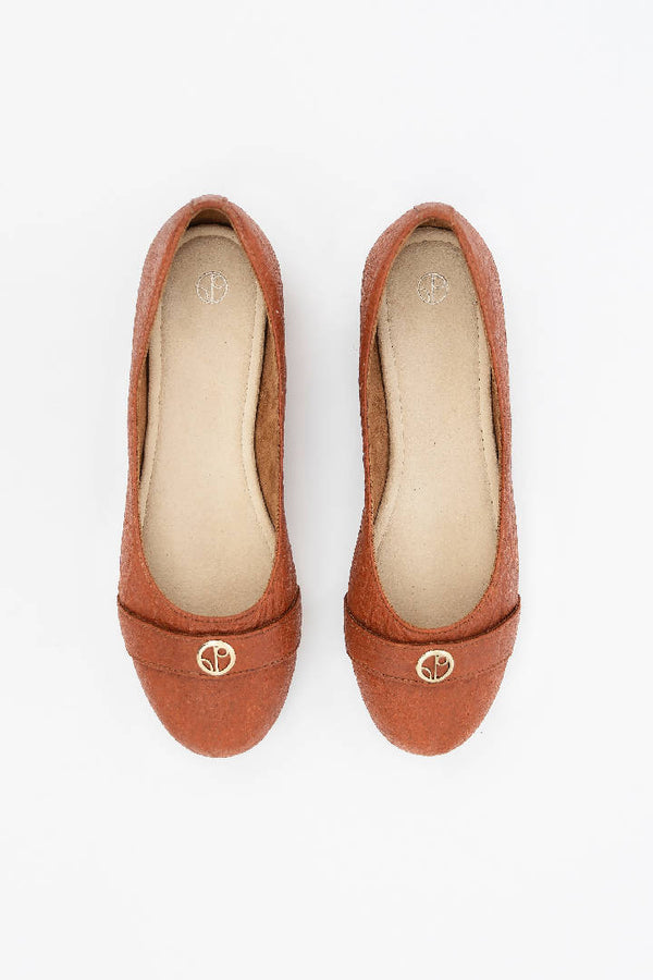 Cape Town Ballerina Flats in Canela Brown