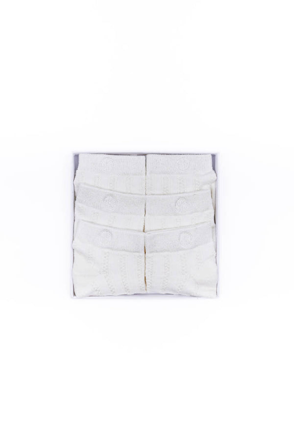 Modal Cable-Knit Ankle Socks in All White