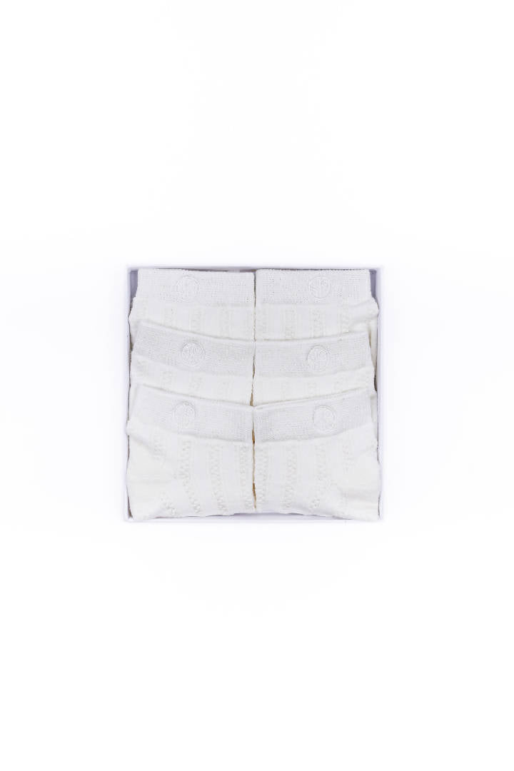 Modal Cable-Knit Ankle Socks in All White
