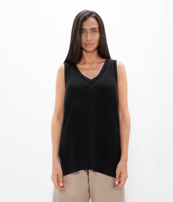 Cusco - PYRATEX® Seaweed Fibre Tank Top - Black Sand