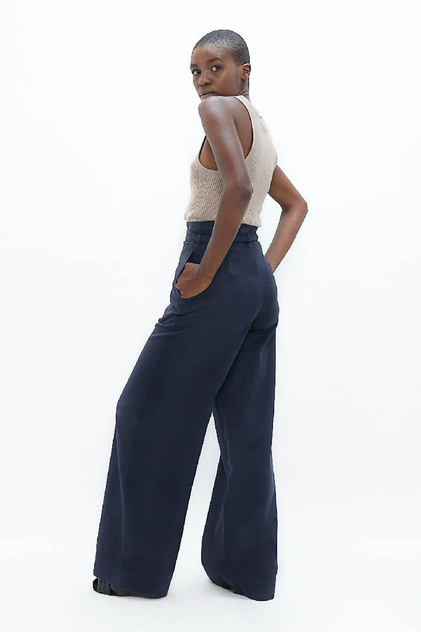 Florence Organic Cotton Pants in Summer Night Blue
