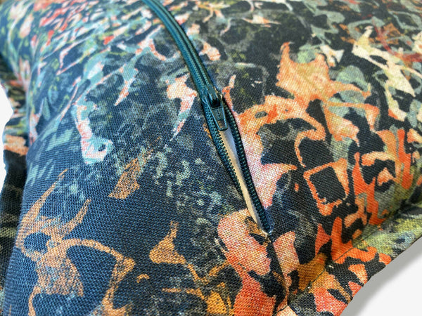 Luxury Irish Linen 40cm Helico Green Vibrant Square Cushion