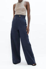 Florence Organic Cotton Pants in Summer Night Blue