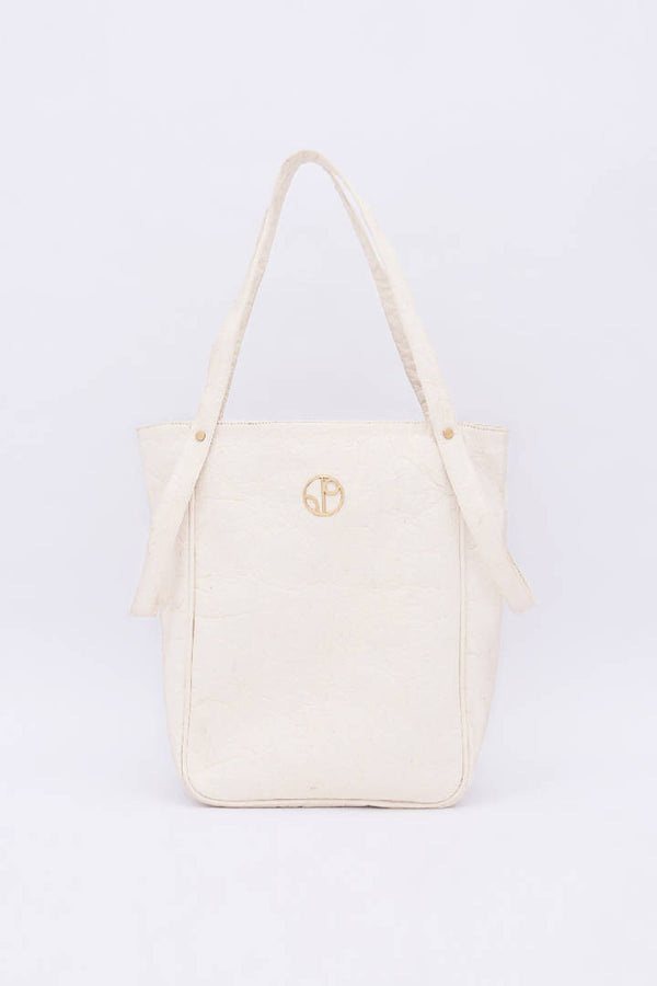 Tokyo Piñatex® Tote Bag in Latte White