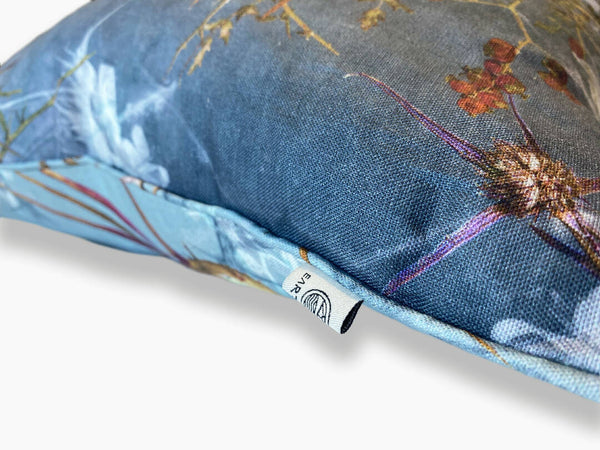 Luxury Irish Linen 50cm Wild Thistle Blue Vibrant Square Cushion