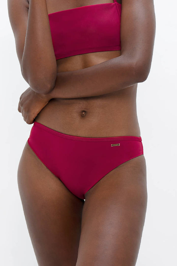 Brisbane Classic Bikini Bottom in Red Coral