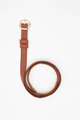 Berlin Piñatex® Thin Belt in Canela Brown