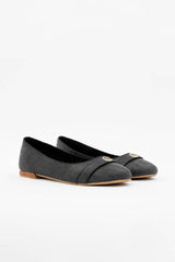 Cape Town Ballerina Flats in Charcoal Black