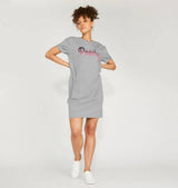 Ladies Eco & Vegan Friendly 100% Organic Cotton Tshirt Dress - Peachy