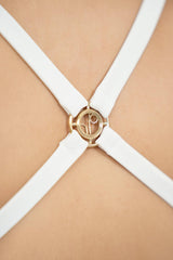 Mykonos Crisscross Swimsuit in Sand Brown